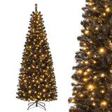 Árbol de Navidad/Halloween preiluminado con puntas de ramas de PVC y luces blancas cálidas