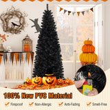 Árbol de Navidad/Halloween preiluminado con puntas de ramas de PVC y luces blancas cálidas