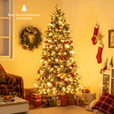Árbol de Navidad Artificial Preiluminado de 5 pies con Luces LED de 8 Modos con Bayas