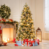Árbol de Navidad Artificial Preiluminado de 5 pies con Luces LED de 8 Modos con Bayas