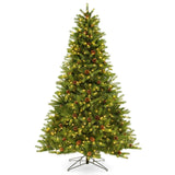 Árbol de Navidad Artificial de 1.83 m con Piñas y Brillo Ajustable