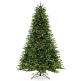 Árbol de Navidad Artificial de 1.83 m con Piñas y Brillo Ajustable