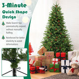 Árbol de Navidad Artificial de 1.83 m con Piñas y Brillo Ajustable