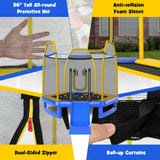 7 Feet Trampoline with Ladder and Slide for Indoor and Outdoor