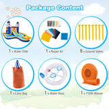 7-In-1 Water Slide Park with Splash Pool and Water Cannon with 680W Blower