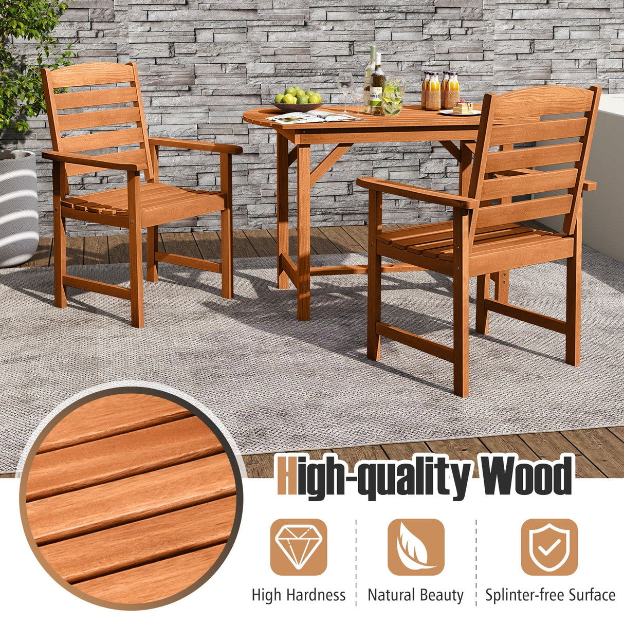 Juego de comedor para exteriores de 7 piezas de madera de teca con acabado al aceite, mesa de comedor rectangular con listones y 6 sillones