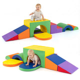 Juego de 7 bloques de espuma suave para escalar para niños pequeños de cuero PU para mayores de 1 año