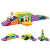 Juego de 7 bloques de espuma suave para escalar para niños pequeños de cuero PU para mayores de 1 año