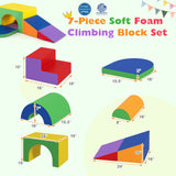 Juego de 7 bloques de espuma suave para escalar para niños pequeños de cuero PU para mayores de 1 año