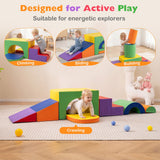 Juego de 7 bloques de espuma suave para escalar para niños pequeños de cuero PU para mayores de 1 año