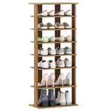 Estantería Doble de Zapatos de 7 Niveles Independiente Estantes de Almacenamiento Concisa-Negro