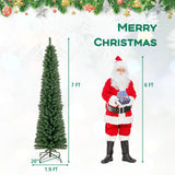 Árbol de Navidad Tipo Lápiz de 1,5/1,8/2,1/2,4 metros con 295/392/523/671 Puntas de Rama de Alambre con Memoria y Soporte Metálico Mejorado