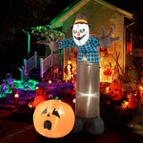 Espantapájaros fantasma de calabaza inflable de Halloween de 2,13 m con luces LED incorporadas