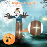 Espantapájaros fantasma de calabaza inflable de Halloween de 2,13 m con luces LED incorporadas