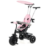 7-in-1 Baby Stroller Tricycle with Adjustable Canopy and Foldable Footrests for Ages 9-60 Months Old