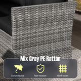7 Pieces Patio Dining Furniture Set with Soft Cushions and Ottomans