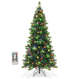 6/7/8 Feet Pre-Lit Artificial Christmas Tree with 300/400/500 LED Lights