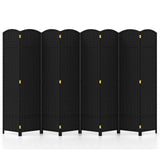 8-Panel Folding Room Divider with Hand-woven Texture and Wood Frame