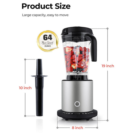 Batidora de vaso de 1500 W con 10 velocidades