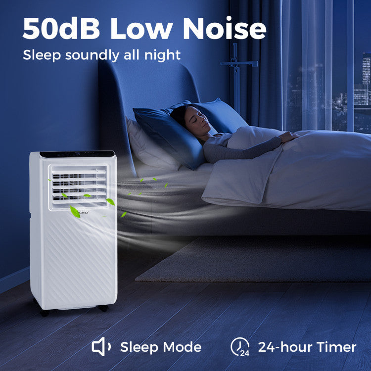 Aire Acondicionado Portátil de 10000 BTU, Unidad de CA de Pie 3 en 1 con Ventilador y Deshumidificador