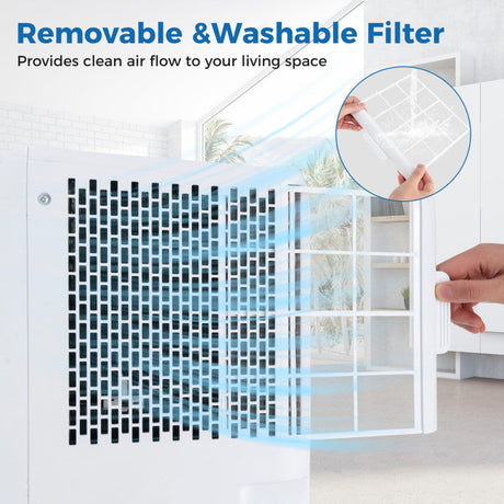 Aire Acondicionado Portátil de 10000 BTU, Unidad de CA de Pie 3 en 1 con Ventilador y Deshumidificador