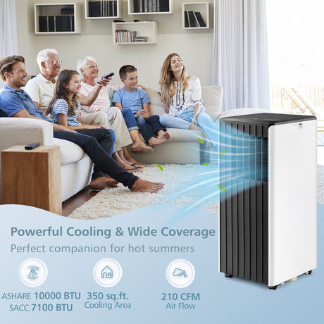 Aire acondicionado 3 en 1 de 10000 BTU con humidificador y modo de reposo inteligente