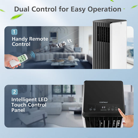 Aire acondicionado 3 en 1 de 10000 BTU con humidificador y modo de reposo inteligente