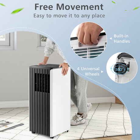 Aire acondicionado 3 en 1 de 10000 BTU con humidificador y modo de reposo inteligente