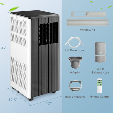 Aire acondicionado 3 en 1 de 10000 BTU con humidificador y modo de reposo inteligente