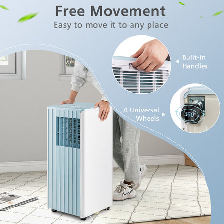Aire acondicionado 3 en 1 de 10000 BTU con humidificador y modo de reposo inteligente