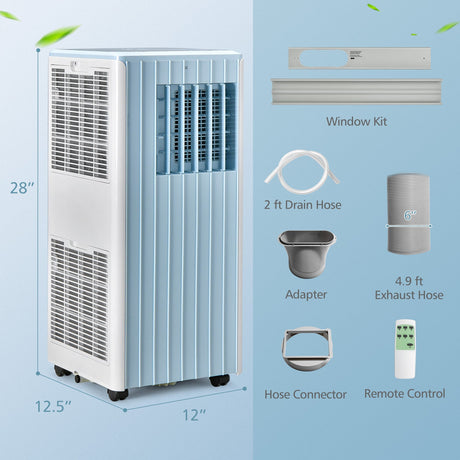 Aire acondicionado 3 en 1 de 10000 BTU con humidificador y modo de reposo inteligente