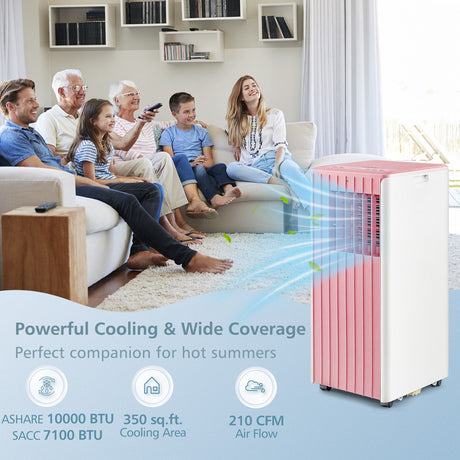 Aire acondicionado 3 en 1 de 10000 BTU con humidificador y modo de reposo inteligente