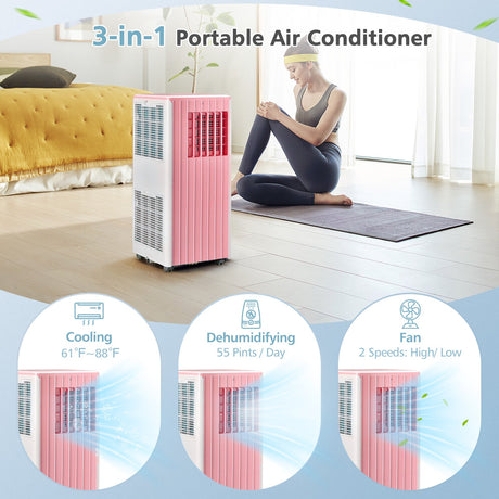 Aire acondicionado 3 en 1 de 10000 BTU con humidificador y modo de reposo inteligente
