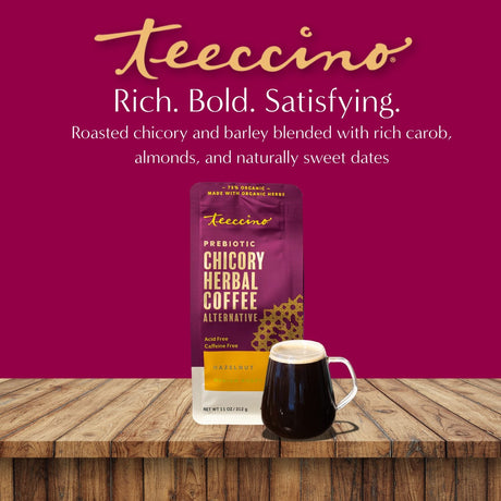 Café de hierbas de achicoria y avellana
