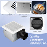 Ventilador extractor de baño de techo de 80 CFM con carcasa metálica y conducto de 4 pulgadas