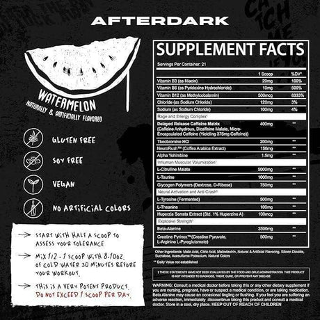 AfterDark Supps InHuman Pre-Entrenamiento, 21 Porciones
