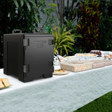 81 QT Hot Box Food Warmer with 5 Full-Size Pans and Handles Double Buckles