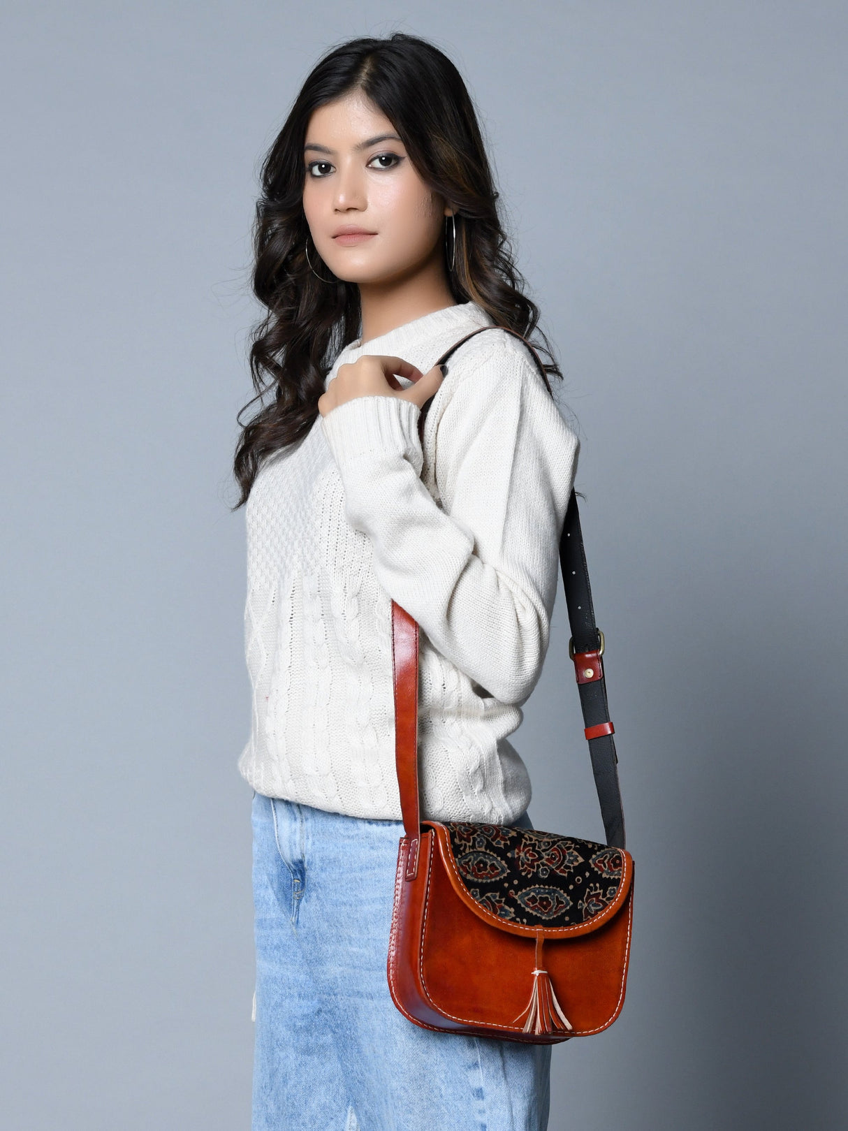 Sorprendente bolso étnico Ajrakh