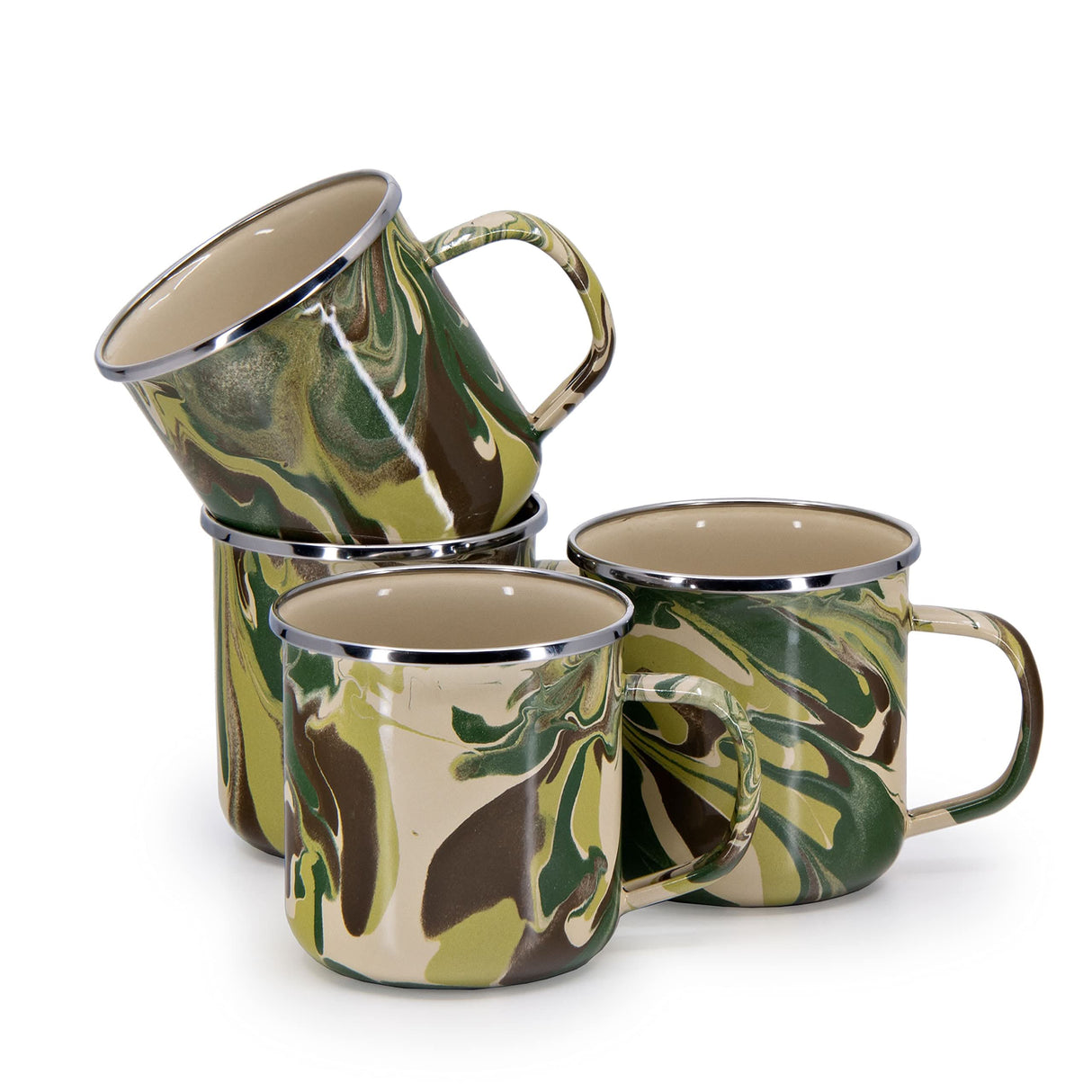 Golden Rabbit Enamelware - Set of 4 - 12oz Mugs