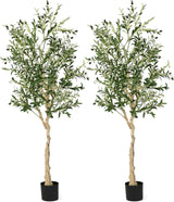 6 Feet Artificial Olive Tree in Cement Pot