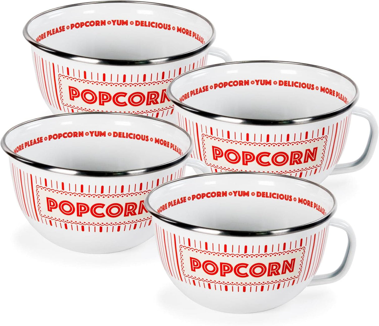 Golden Rabbit Enamelware Showtime Popcorn Sharing Bowls