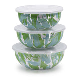 Golden Rabbit Enamelware Mixing Bowls Set of 3 (Modern Monet)