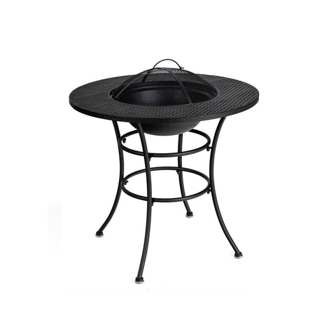 Mesa de Comedor con Brasero para Patio de 31.5 Pulgadas con Rejilla para Barbacoa