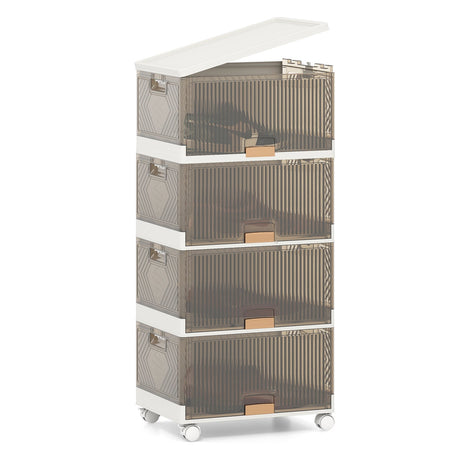 Contenedores de almacenamiento apilables de 3/4/5/6 cubos con ruedas desmontables