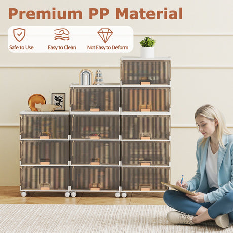 Contenedores de almacenamiento apilables de 3/4/5/6 cubos con ruedas desmontables