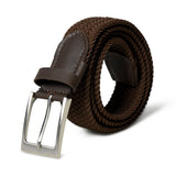 Cinturón de lona trenzada marrón