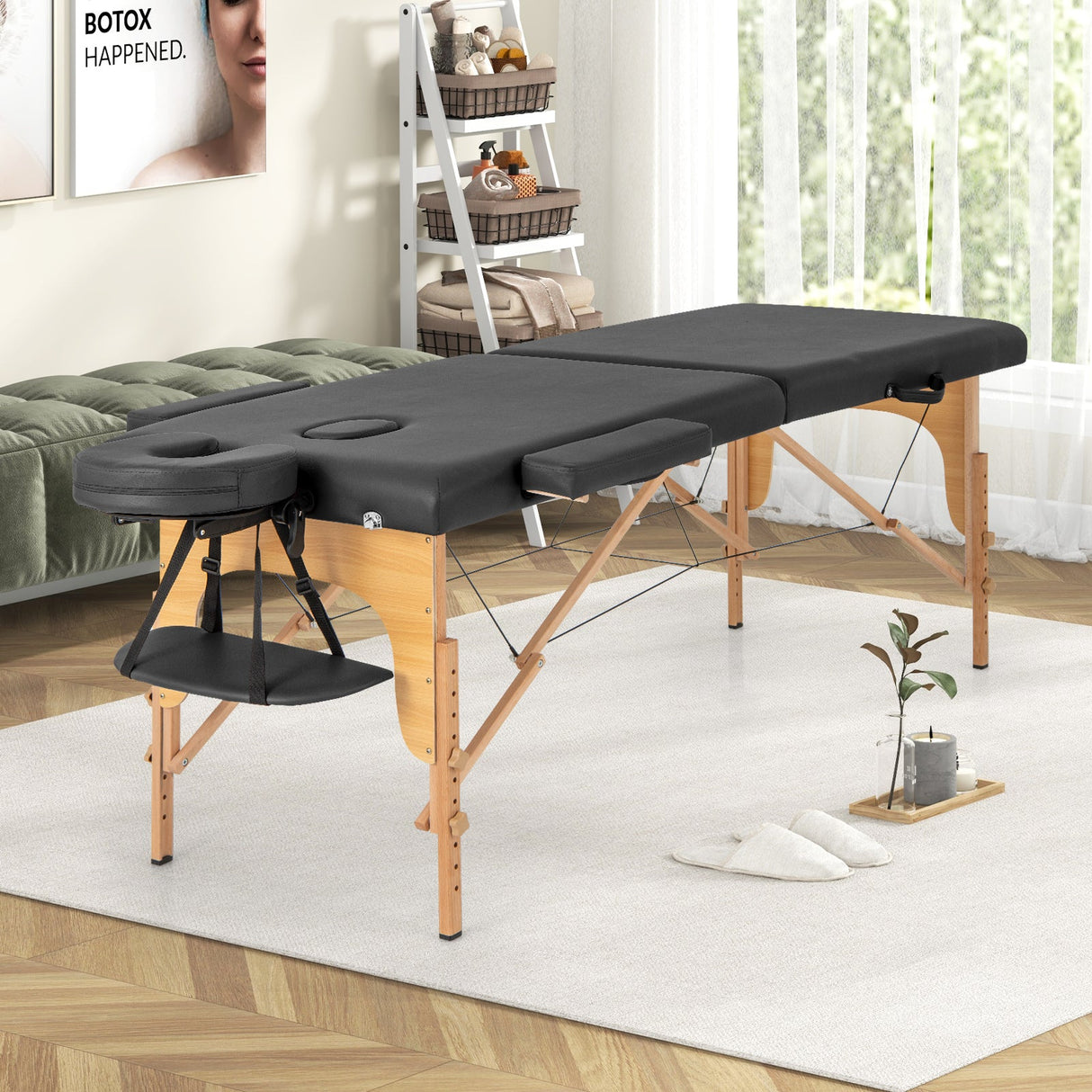 Mesa de masaje plegable de 84 pulgadas con bolsa de transporte y altura ajustable