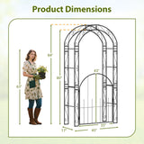 Arco de Jardín de Metal de 84 Pulgadas de Alto con Puerta