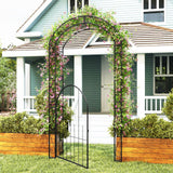 Arco de Jardín de Metal de 84 Pulgadas de Alto con Puerta