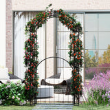 Arco de Jardín de Metal de 84 Pulgadas de Alto con Puerta